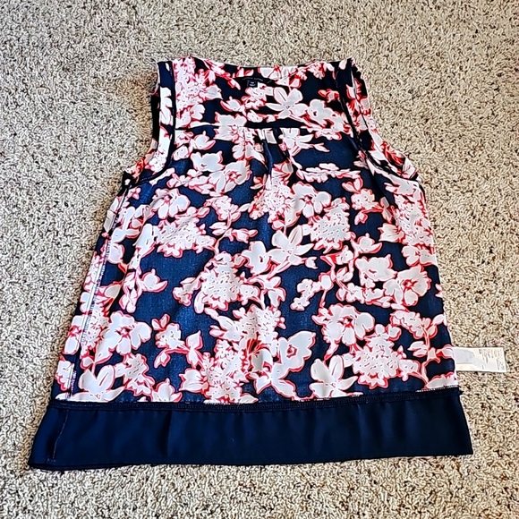 Tommy Hilfiger sz S/P blouse navy white coral - Picture 10 of 11